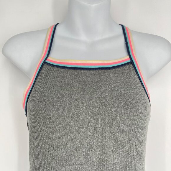 Epic Threads Womens Ribbed Knitted Tank Top With Multicolor Straps  Pewter Heath - Picture 2 of 6